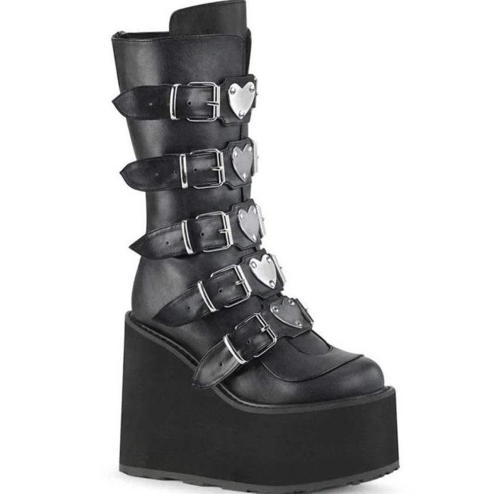Demonia Swing 230 Platform knee high boots
